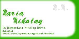 maria mikolay business card
